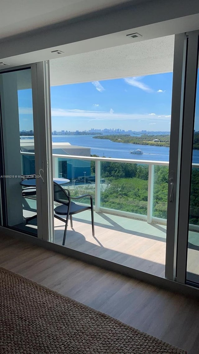 balcony with a water view