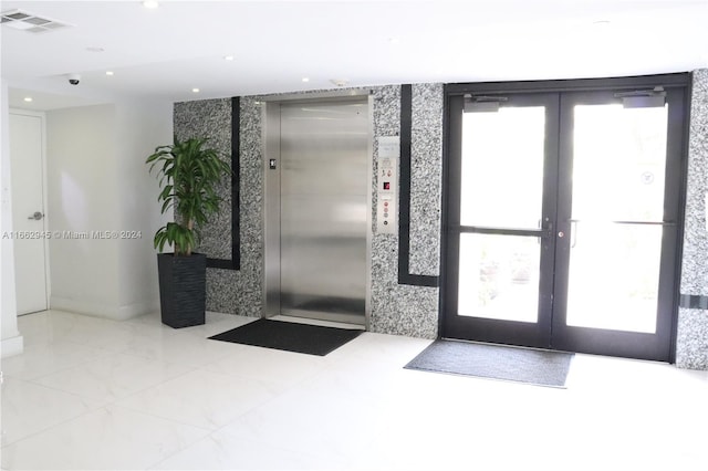 16919 N Bay Rd Unit 118, Sunny Isles Beach, FL 33160 - interior space with elevator, recessed lighting, and french doors