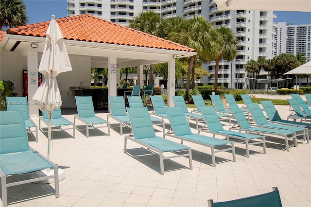 exterior space featuring a gazebo