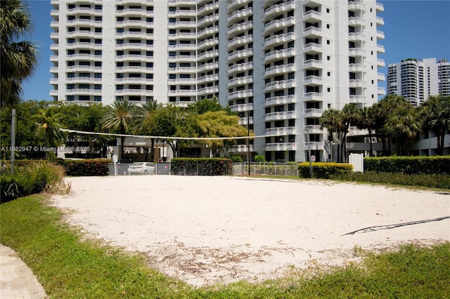 view of property's community featuring volleyball court