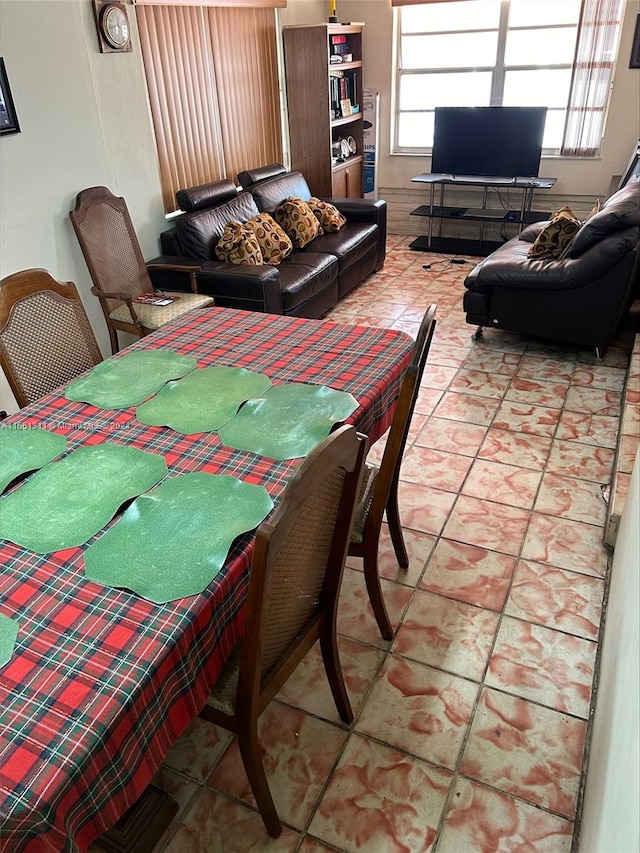 view of tiled dining space