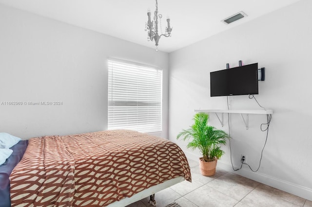 view of tiled bedroom