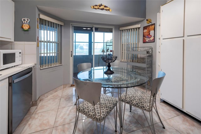 view of tiled dining area