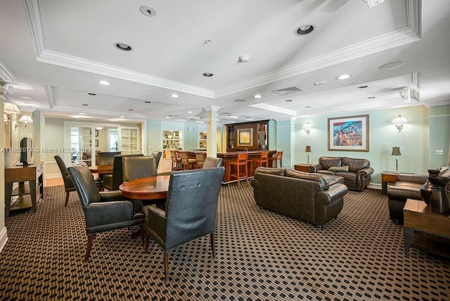 community lobby with visible vents