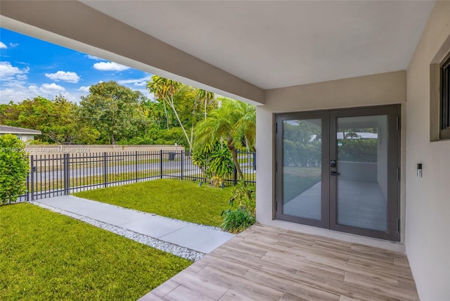 exterior space with french doors