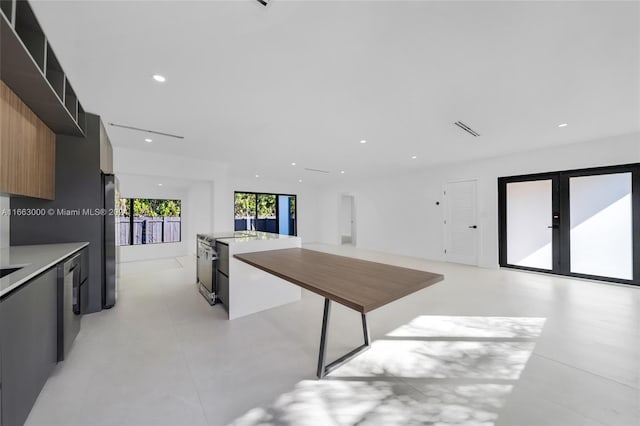 kitchen with appliances with stainless steel finishes