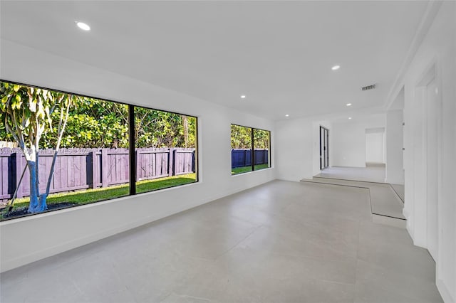 empty room with crown molding