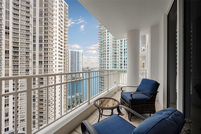 balcony with a water view