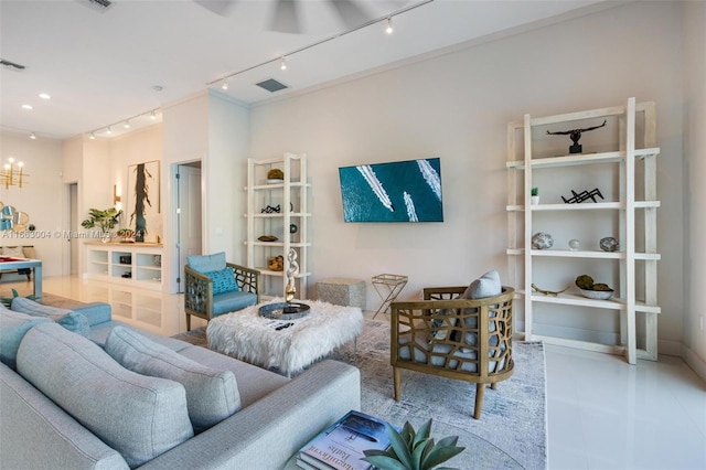 2112 NE 17th Ave, Wilton Manors, FL 33305 - living area with rail lighting and visible vents