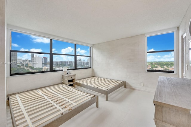 bedroom featuring a textured ceiling