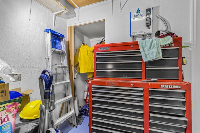 garage featuring a garage door opener and electric panel