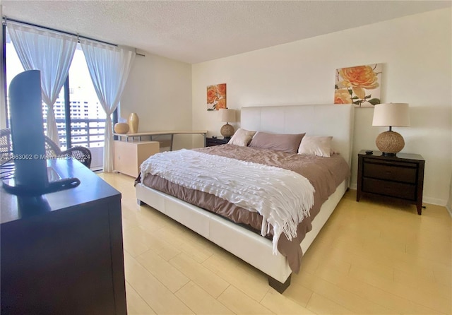 bedroom with a textured ceiling