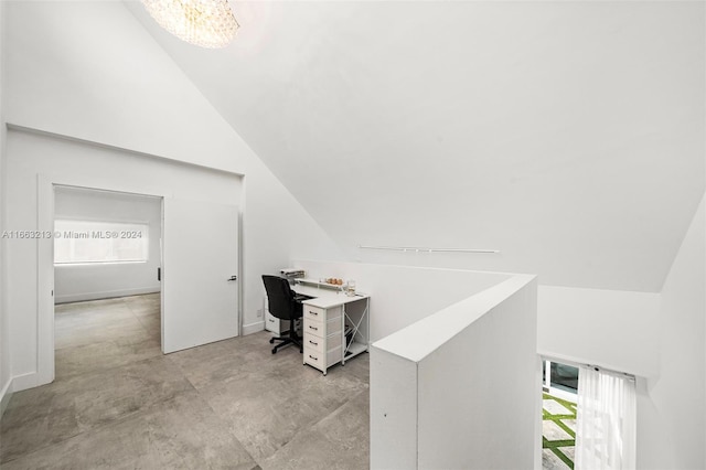 interior space with lofted ceiling