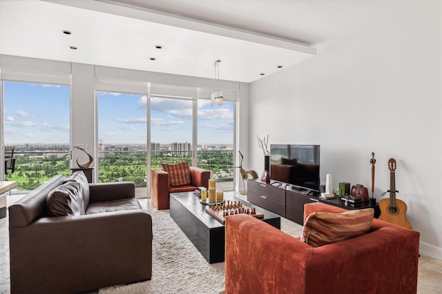 living room with plenty of natural light