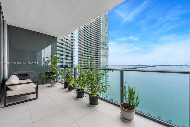 balcony with a water view