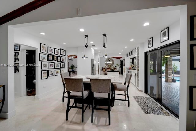 7706 SW 74th Ln, Miami, FL 33143 - dining area featuring baseboards and recessed lighting