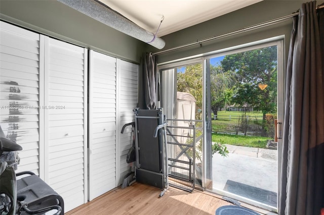 entryway featuring light wood-type flooring