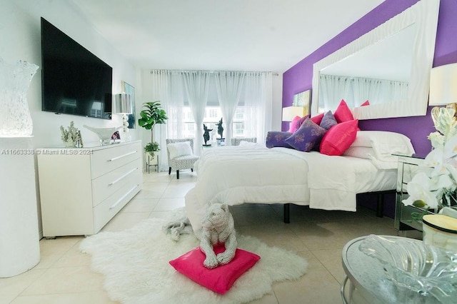 view of tiled bedroom