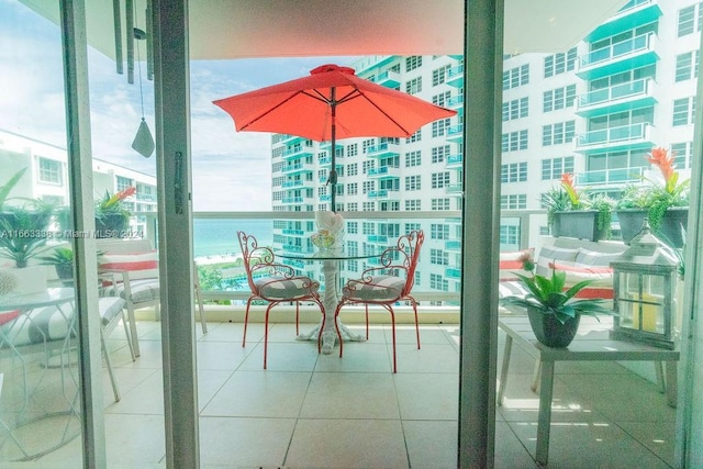 balcony with a water view