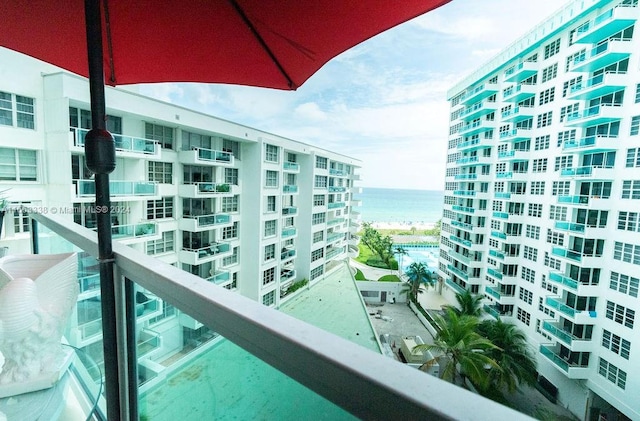 balcony with a water view