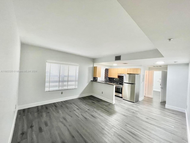 unfurnished living room featuring hardwood / wood-style flooring