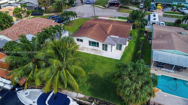 bird's eye view with a residential view