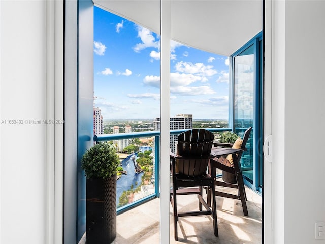 balcony with a water view