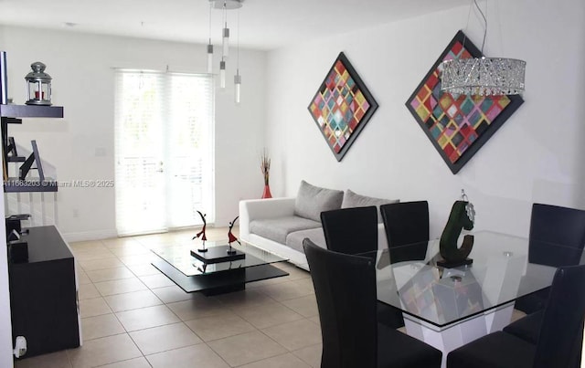 view of tiled living room