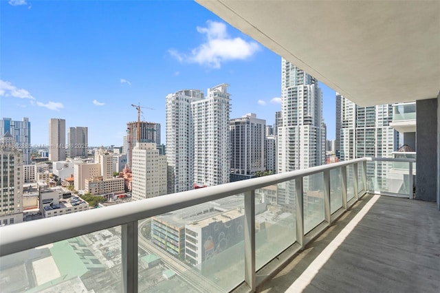 balcony with a view of city