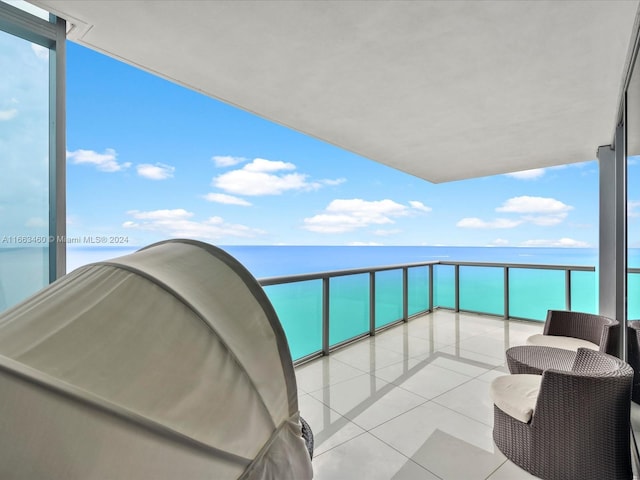 balcony with a water view