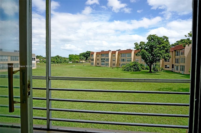 exterior space with a lawn