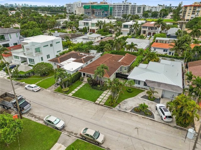 aerial view with a city view