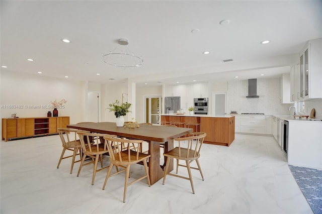 dining area with sink