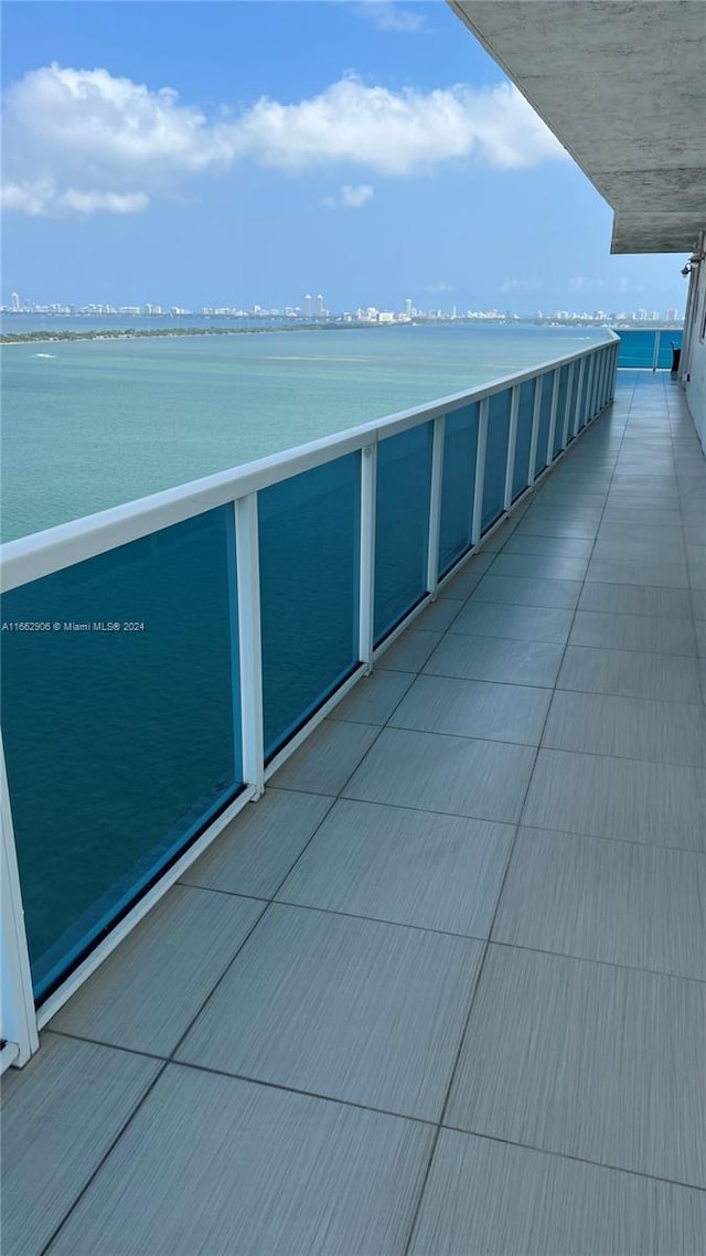 balcony with a water view