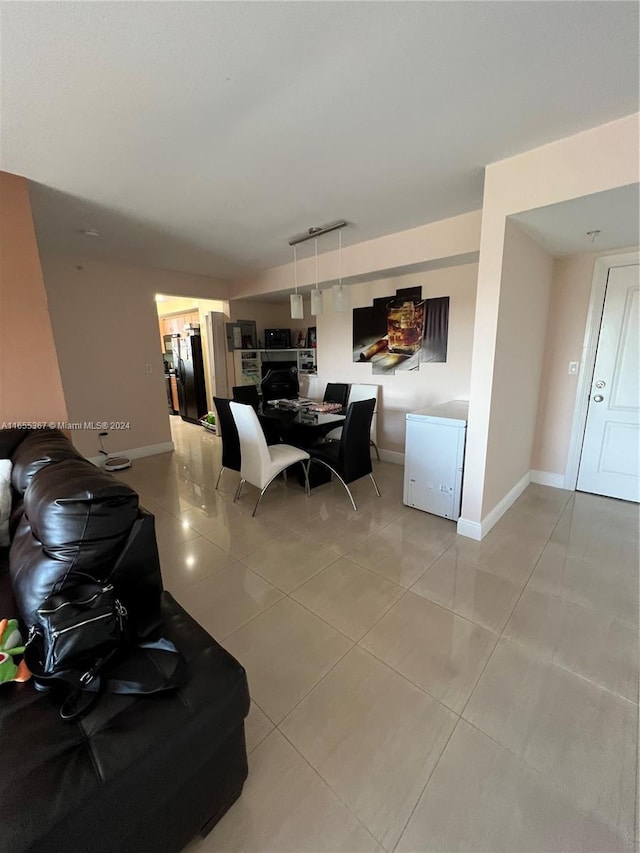 view of tiled living room