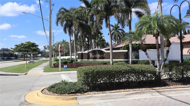 view of community sign