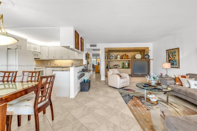 view of tiled living room