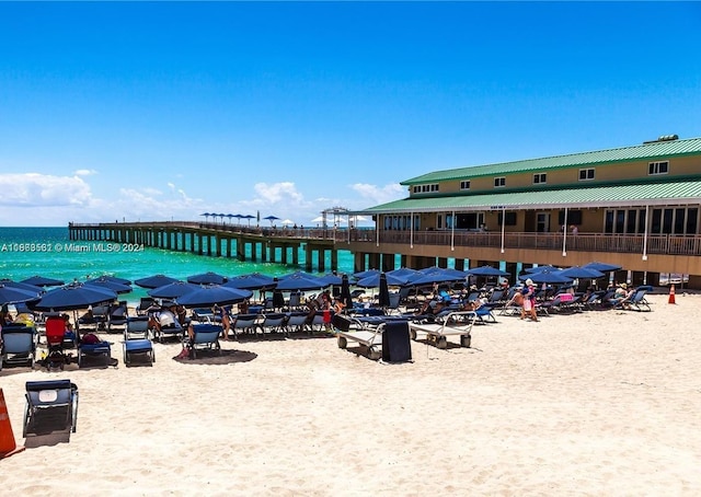 water view featuring a beach view