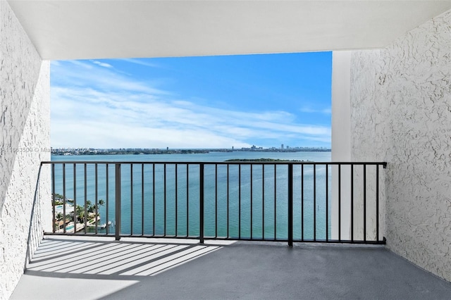 balcony with a water view