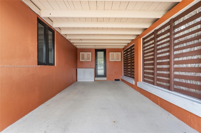 interior space with a patio area