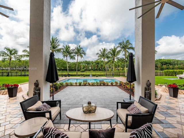 view of patio / terrace featuring outdoor lounge area