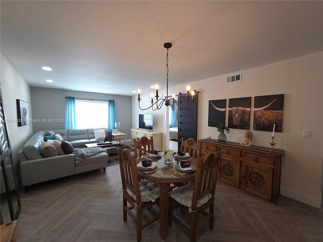 659 W Oakland Park Blvd Unit 218C, Oakland Park, FL 33311 - dining room featuring a chandelier and recessed lighting