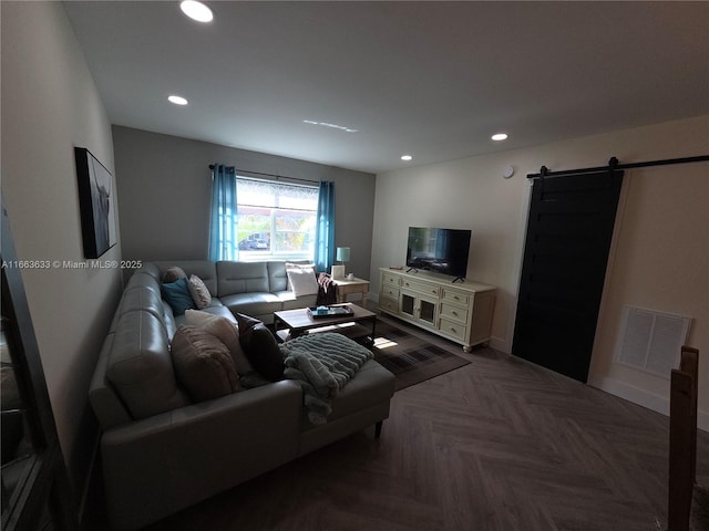 659 W Oakland Park Blvd Unit 218C, Oakland Park, FL 33311 - living area with a barn door and recessed lighting