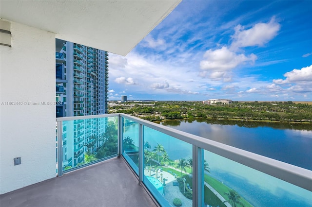 balcony with a water view