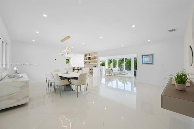 view of tiled dining space