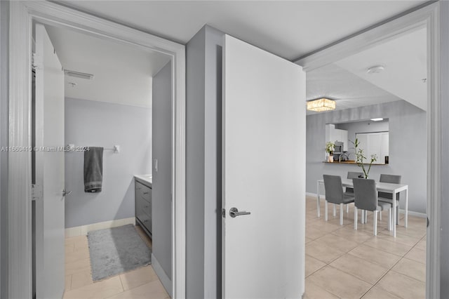 bathroom featuring vanity and tile patterned floors