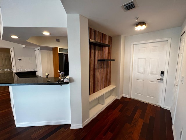 mudroom featuring dark hardwood / wood-style flooring