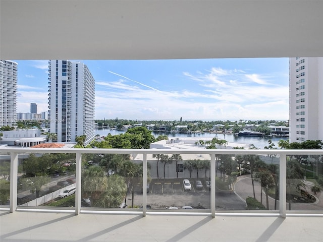 balcony with a water view