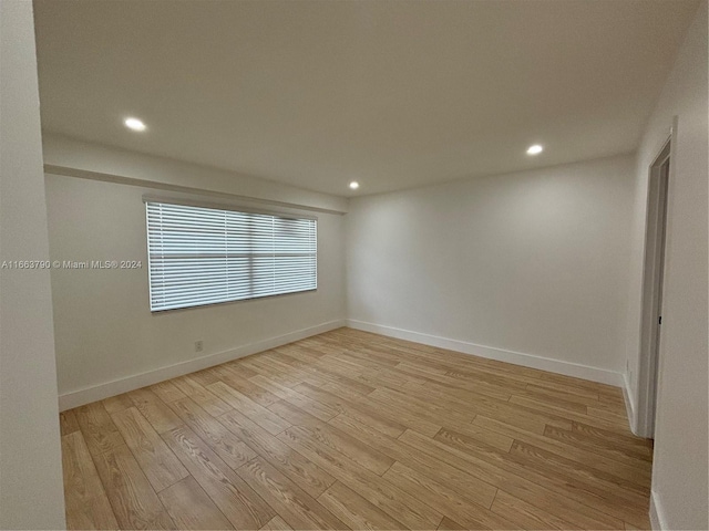 empty room featuring light wood-type flooring