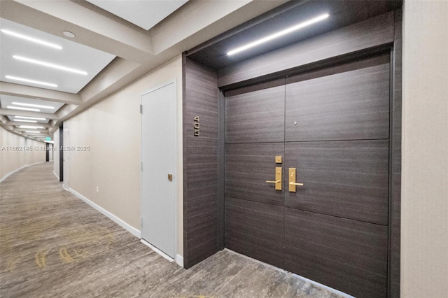 hall featuring wood-type flooring